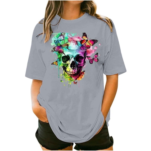 NuoCaiYun Fashionable Women'S Plus Size Graphic Tees Short Sleeve O Neck T Shirt Casual Summer Tops