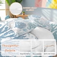 thumbnail image 4 of Summer Marine Life Duvet Cover Set California King Size Ocean Coral Shell Simple Lines Art Soft Lightweight Comforter Covers 4 Piece Bedding Set with 1 Duvet Cover 1 Bed Sheet & 2 Pillow Shams, 4 of 8