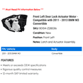 thumbnail image 2 of Front Left Door Lock Actuator Motor - Compatible with 2011 - 2013 BMW M3 Convertible 2012, 2 of 2
