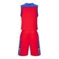 thumbnail image 4 of ZACPNCV Kids Sports Shorts Sets Boys Jerseys Tracksuit 2 Piece Basketball Performance Tank Top and Mesh Shorts Set Red 8-10 Years, 4 of 8