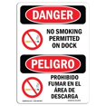 thumbnail image 1 of SignMission OS-DS-A-1218-VS-1479 Signal de Danger OSHA de 12 x 18 Po - Interdit de Fumer à Quai Bilingue, 1 of 1