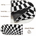 thumbnail image 6 of Black White Plaid Round Area Rug 3.3Ft Washable Circle Rugs for Dining Room Table, Modern Abstract Checkered Striped Non-Slip Carpet Floor Mats Indoor Outdoor Carpet Runner Aesthetic Home Decor, 6 of 8