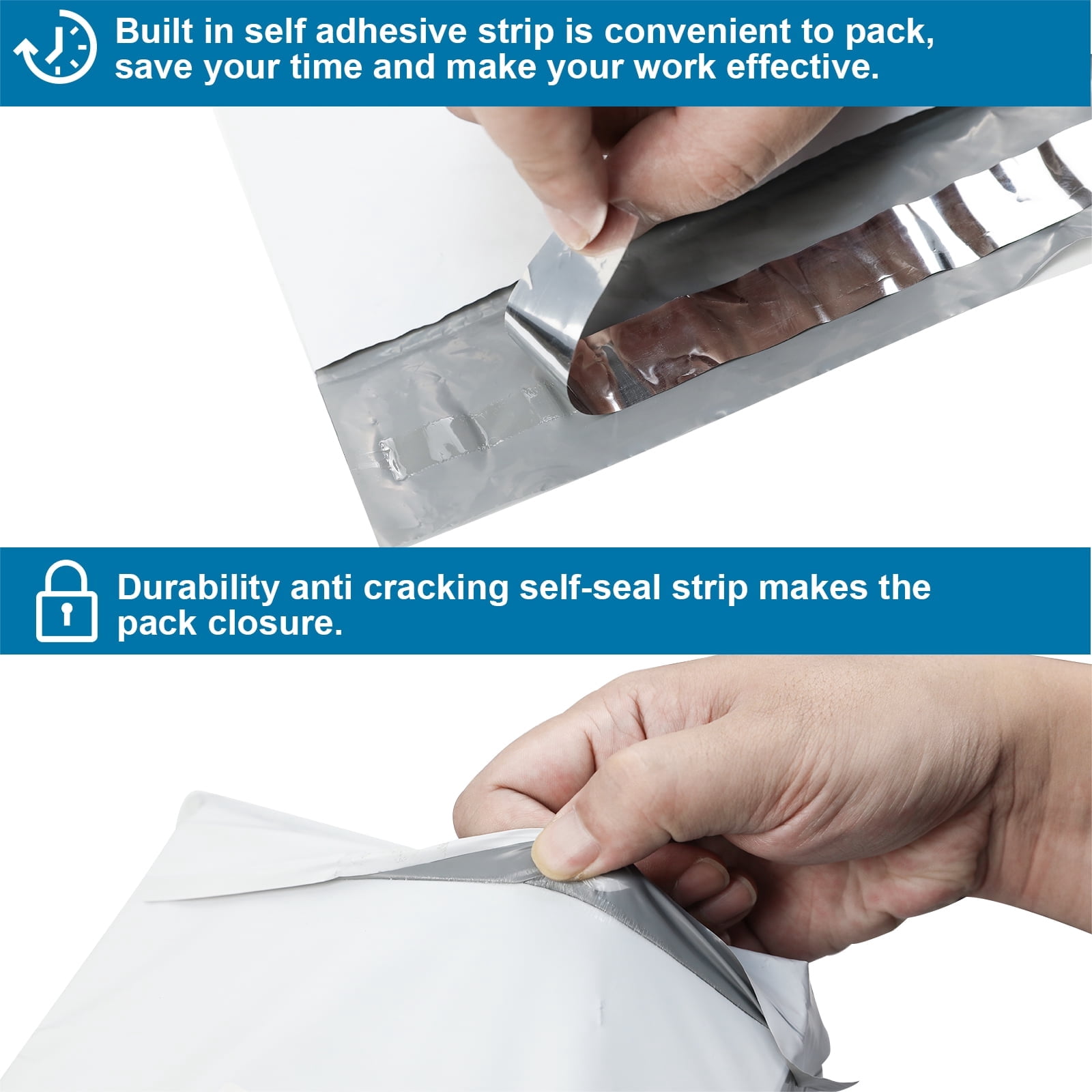 Reliable Mailer 14x17 Inch 500-Pack – Waterproof & Tear-Resistant Self-Seal Poly Shipping Envelopes, Durable Polyethylene Mailing Bags for Business, E-Commerce, and Postal Use
