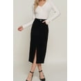 thumbnail image 5 of FashionStream Women's Relaxed Fit Corduroy Pencil Skirt Black, 5 of 5