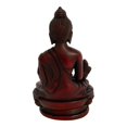thumbnail image 4 of Red Sitting Medicine Buddha Resin Figurine 4.25 Inch Made in Nepal Buddhism, 4 of 6