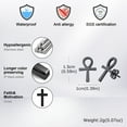 thumbnail image 2 of VNOX Ankh Cross Earrings for Men Women, Stainless Steel Symbol Stud Earrings Dangle Hinged Piercing Hoop Earrings, 2 of 3