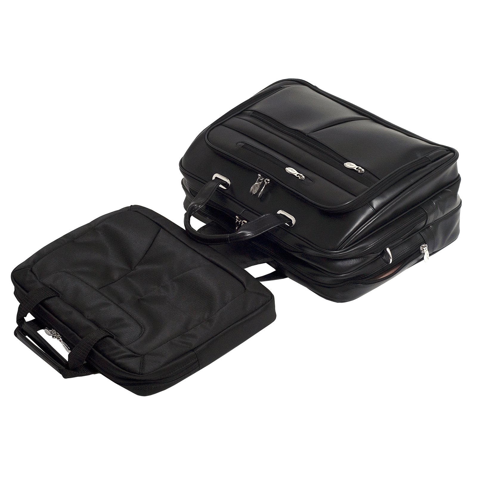 McKlein ROCKFORD, Checkpoint-Friendly Laptop Briefcase, Top Grain Cowhide Leather, Black (86515) - image 3 of 6