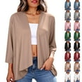 thumbnail image 7 of Gpaecead Women's Classic Long Sleeve Cardigan Casual Open Front Solid Loose Cardigans Blue, 7 of 7