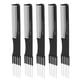 thumbnail image 4 of 10 peines de carbono con puntas metálicas para cardar el cabello, color negro., 4 of 14