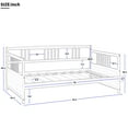 thumbnail image 5 of Solid Wood Daybed Frame, Twin Daybed with Headboard, Sturdy Slats Support, No Box Spring Needed, Space Saving Sofa Bed for Living Room, Platform Twin Size Daybed for Kids Adults, White, D1466, 5 of 10