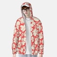 thumbnail image 2 of Kdxio Beige Flowers Print Women Men Sun Protection UPF 50+ Jackets Zip Up Long Sleeve Hoodie Hiking Lightweight with Pockets, 2 of 7