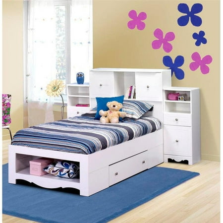 Nexera Pixel Low Bookcase Headboard
