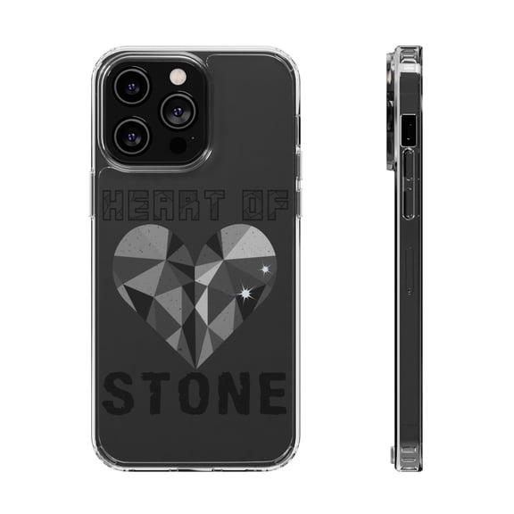 DistinctInk Clear Case for Apple iPhone 15 PRO (6.1" Screen) - Heart Of Stone