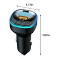 thumbnail image 3 of Car Charger Bluetooth 5.0 FM Transmitter | Wireless Audio Adapter | USB & Type-C Fast Charging | Lossless Music Player | Hands-Free Calling | Nixie Tube Display | 12V-24V | Black | 3.07x1.37in, 3 of 9