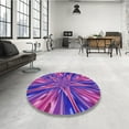 thumbnail image 4 of Ahgly Company Machine Washable Indoor Square Transitional Purple Daffodil Purple Area Rugs, 6' Square, 4 of 7
