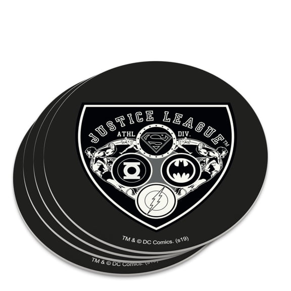 Justice League Athletic Shield Logo Novelty Coaster Set