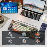 ATTACK SHARK Gaming Keyboard with Dual Mode Bluetooth 5.0/2.4Ghz TLK Mechanical Feeling Keyboard Mac,Rechargeable Anti-ghosting PBT 75% Wireless Keyboard Backlit for Silent Office/Gaming-Glimmer