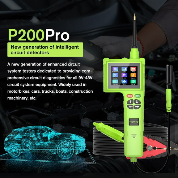 P200 Pro Power Circuit Probe Kit 9V-48V Circuit Tester Diagnostic Tool