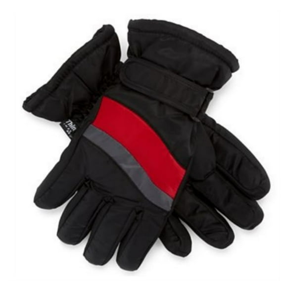 Igloos Boys Black & Red Snow & Ski Gloves With Wrist Strap L/XL