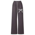 thumbnail image 5 of GBSYEWXS Sweatpant For Girls Toddler Size 11-12 Years Drawstring Waist Bow Print Outdoor Straight-Leg Brown Pants, 5 of 5