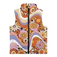 thumbnail image 4 of Pzuqiu Colorful Flower Kids Sleeveless Vests 5-6 Lightweight Comfortable Fall Outfits Fashion Clothing Polyester Stretchy Warm Soft Outerwear Jacket with Pockets for Girls, 4 of 7