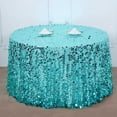 thumbnail image 4 of BalsaCircle 120" Big Payette Round XL Sequin Tablecloth Wedding Party Linens Turquoise, 4 of 8