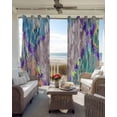 thumbnail image 4 of Abstract Geometric Blackout Curtains 84 Inches Long for Bedroom, Modern Marble Abstract Art Aesthetics Thermal Insulated Room Darkening Black Out Window Curtain Panels Grommet Drapes for Living Room, 4 of 8