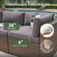 thumbnail image 3 of Aoxun 10 Piece Patio Furniture Set Wicker Rattan Patio Conversation Set Outdoor Sectional Sofa Set with Coffee Table and 4” Thickened Cushions, Gray (Waterproof Cover Included), 3 of 8