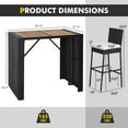 thumbnail image 3 of Gymax 5-Piece Patio Rattan Bar Set Outdoor Wicker Set w/ Bar Height Table & 4 Bar Stools, 3 of 10