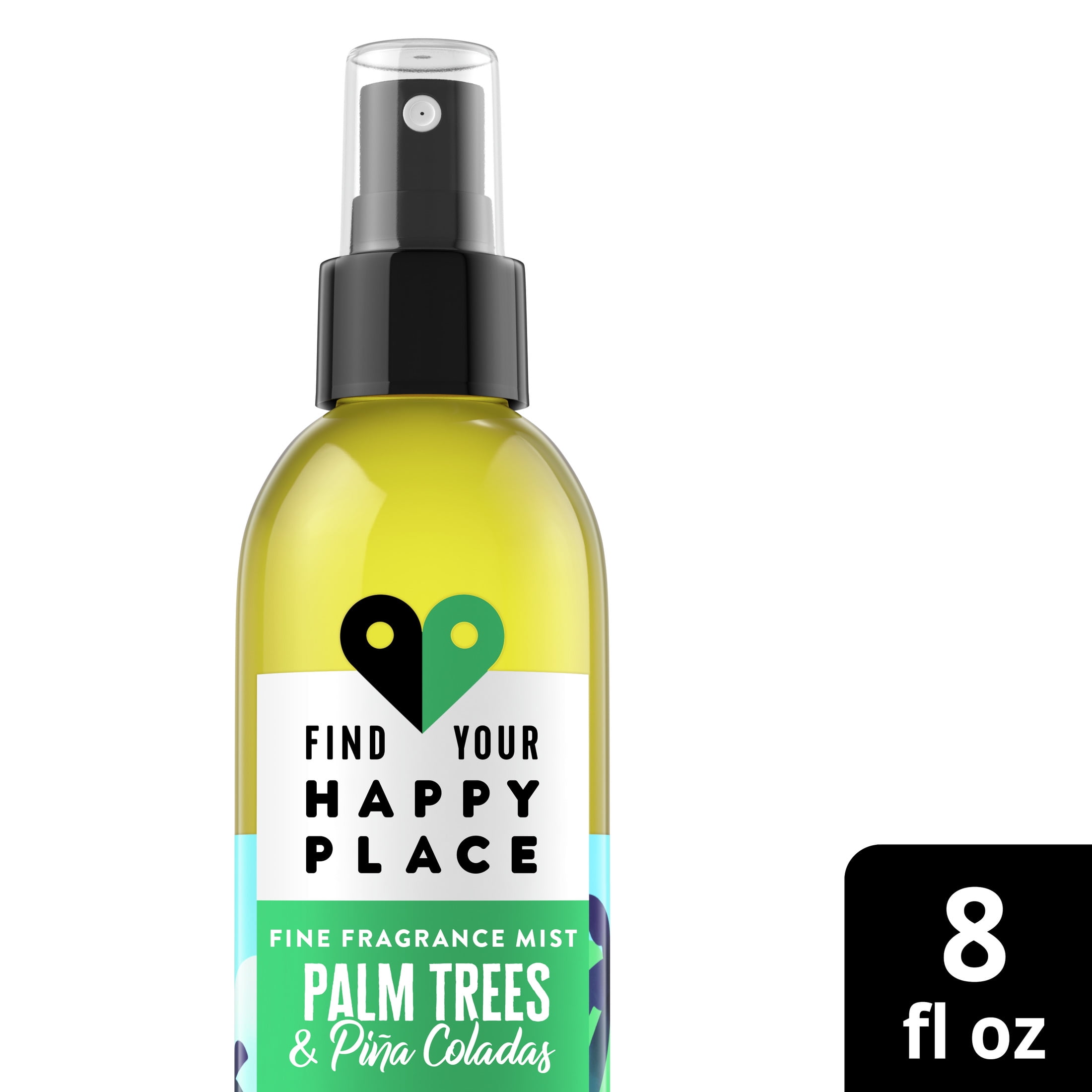 Find Your Happy Place Palm Trees and Pina Colada Unisex Body Spray, 8 oz