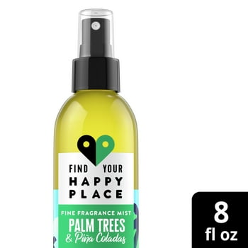 Find Your Happy Place Palm Trees and Pina Colada Unisex Body Spray, 8 oz