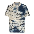 thumbnail image 5 of Blusa y camisa de manga corta con cuello vuelto para hombre, informal, holgada, a la moda, con botones estampados, blusa de manga corta con cuello vuelto para hombre, top de poliéster para hombre, 5 of 5