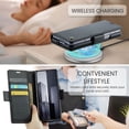 thumbnail image 4 of Compatible with Samsung Galaxy Z Fold 6 Wallet Case, PU Leather Flip Case with Card Holders RFID Blocking Stand [Shockproof TPU Inner Shell] Phone Cover for Samsung Galaxy Z Fold 6, Black, 4 of 11