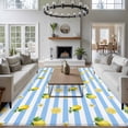 thumbnail image 3 of Cute Lemon Floral Area Rugs 6'x9', Washable Small Throw Rugs for Kitchen Dining room, Farmhouse Blue White Striped Indoor Outdoor Rug Non-Slip Low Pile Carpet Runner Reversible Floor Mats, 3 of 8