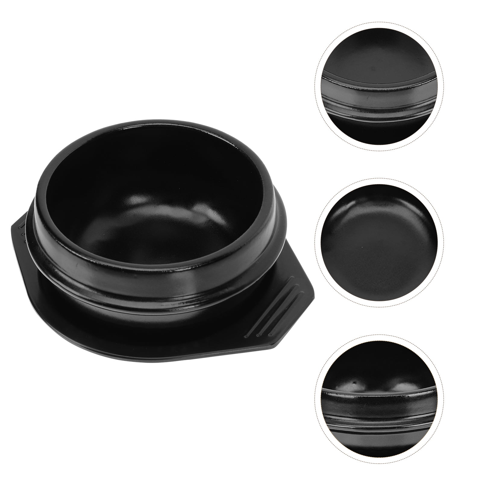 2022 New 16cm Black Classic Korean Stone Pot Cuisine Sets Ceramic Stone  Bowl Pot For Bibimbap Ceramic Soup Ramen Rice Bowls - AliExpress