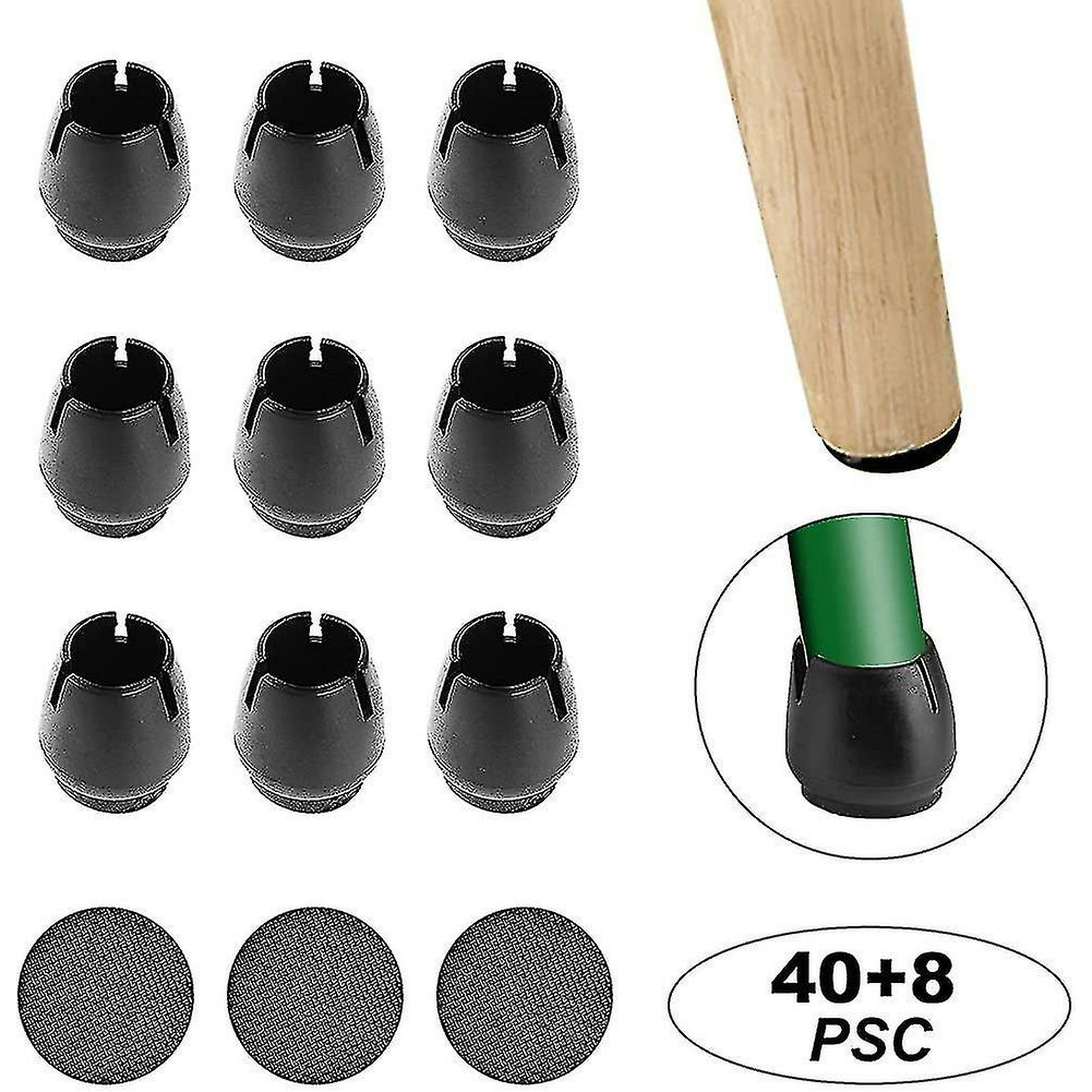 40pcs Chair Leg Caps Round Chair Leg Protectors Black Chair Leg Protector Slanted Chair Walmart