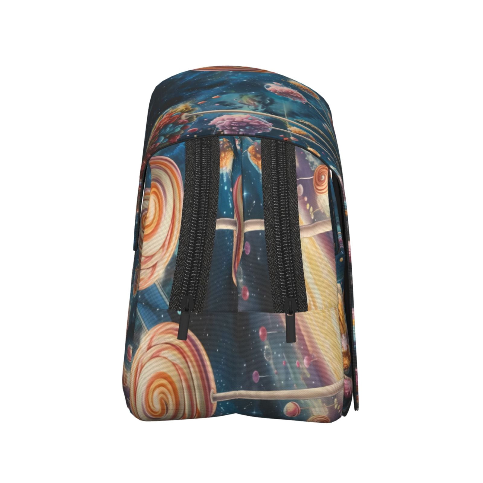 Rateoe Starry Sky Planet Lollipop Pattern Double Clamshell Pen Case, Storage Organizer with Two Zipper Compartments– Holds Up to 50 Pencils & Pens