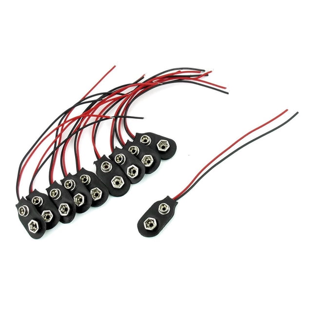 unbranded 10Ud Conector 9V Batería Tipo I Con Cable Negro Duradero Para Proyectos Eléctricos