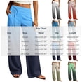 thumbnail image 6 of Women's Wide Leg Pants Baggy Lounge Yoga Loose Running Workout Side Drawstring Joggers with Pockets, 6 of 6