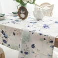 thumbnail image 5 of Watercolor Flower Tablecloth,Blue Floral Washable Table Cloth for Rectangle Tables,Waterproof Wrinkle Resistant Table Cover for Kitchen Dining Room Use Spring/Summer(60X84 Inch), 5 of 6