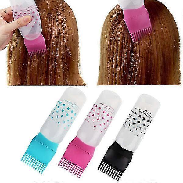 Wabjtam A Set of 3 Pcs Hair Dye Bottle Applicator Root Comb Applicator Bottle Hair Coloring Dyeing Tools
