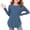 Blue, variant on Girls Casual Tunic Tops Side Slit Long Sleeve Crewneck Loose Soft Blouse T-Shirt 3-12 Years