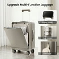 thumbnail image 4 of New York Xpress 20" Zipperless Carry-on Luggage, Hardside Aluminum Frame Suitcase with Spinner Wheels, TSA Approved, Silver - LA266, 4 of 11