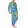 thumbnail image 2 of Naloa Rainbow Glitter Men’s Pajamas Set - Long Sleeve Button Down Sleep Shirt and Pajama Bottoms Sleepwear Set-X-Large, 2 of 7