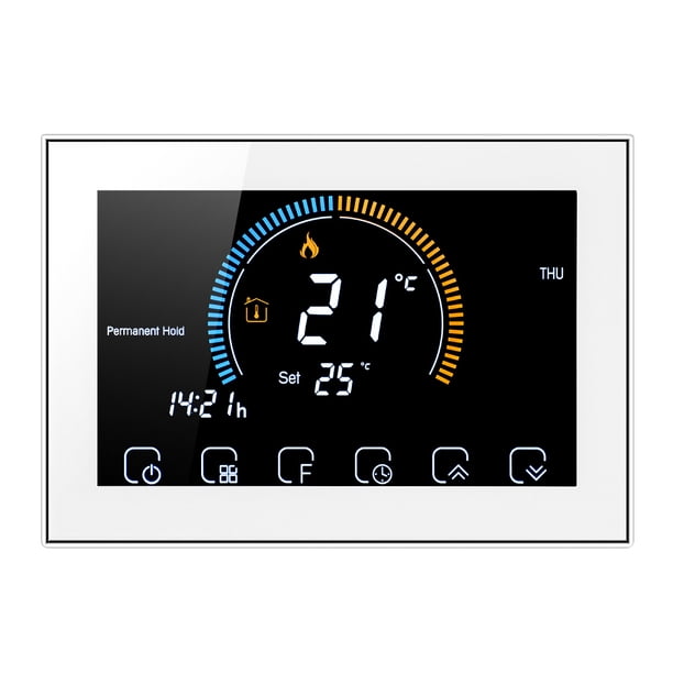 Bewildely Termostato de habitación programable LCD retroiluminado Controlador de temperatura de calentamiento de agua BHT-8000-GC Accesorios para electrodomésticos blanco Bewildely HA001968-02B