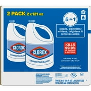 Clorox Disinfecting Liquid Bleach Cleaner, Regular Scent, 121 fl oz, 2 Pack