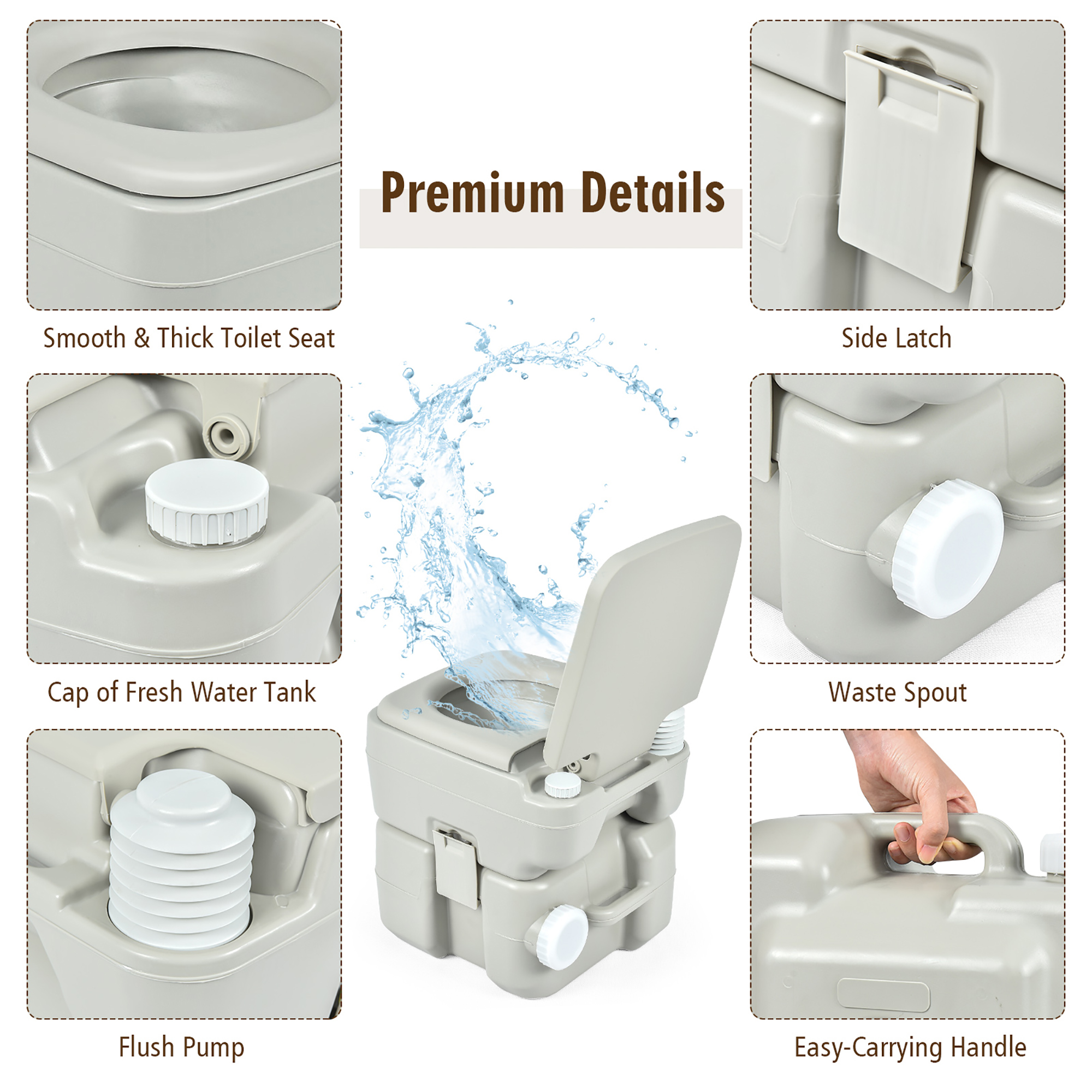 Portable Camping Toilet 5L - Compact Travel Potty For Hiking, Outdoor & Indoor Use, Easy Fold Design