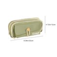 thumbnail image 6 of Tuphregyow Succinct Canvas 3-Layer Student Pencil Case - Large Capacity, Button Closure Stationery Bag with High Visual Appeal Green, 6 of 7