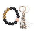 thumbnail image 1 of Wooden Bead Key Chain Bracelet with Silicone Ring for Decor Multi Color 1 Piece, 1 of 4