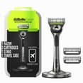 thumbnail image 1 of Gillette Labs con maquinilla de afeitar exfoliante y estuche de viaje para almacenamiento sobre la marcha, funda de viaje, 1 asa, 3 recambios de cuchillas de afeitar y un soporte magnético Gillette NA, 1 of 7